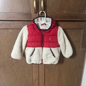 GAP Red and Cream Kids Puffer Jacket